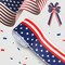 1 Roll Patriotic Ribbon Red White and Blue Ribbon American Flag Ribbon 2.5 Inch 4th of July Ribbon Wired for Independence Day Craft Sewing Gift Wrapping